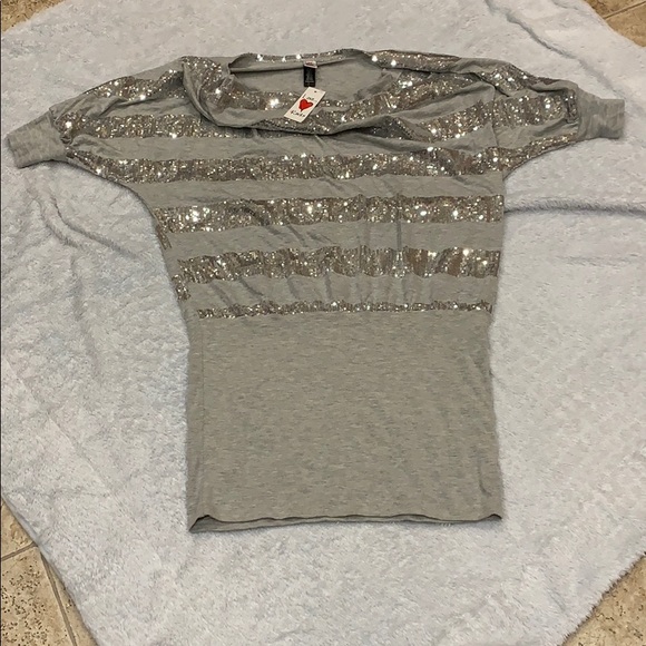 Love Rocks Tops - Gray and bling women’s shirt